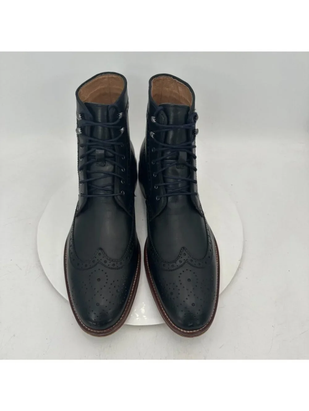Johnston & Murphy Men Size 12M Black Leather Brogue Wingtip Ankle Combat Shoes